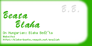 beata blaha business card